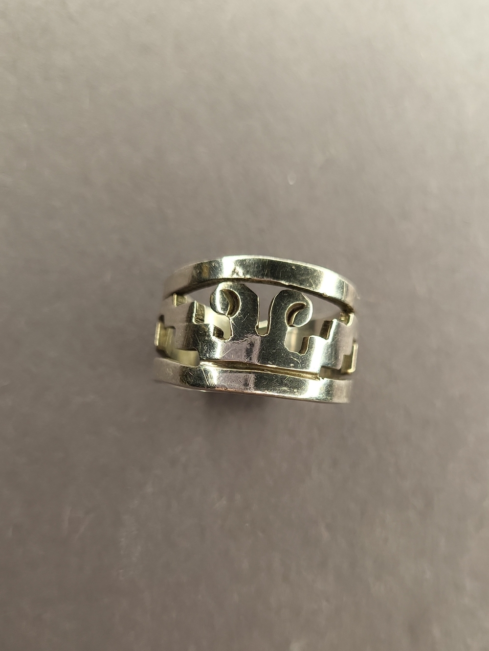 Sterling Silver Cutout Band Ring - Silver